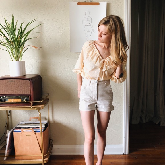 Vintage Tops - Vintage Light Yellow Blouse